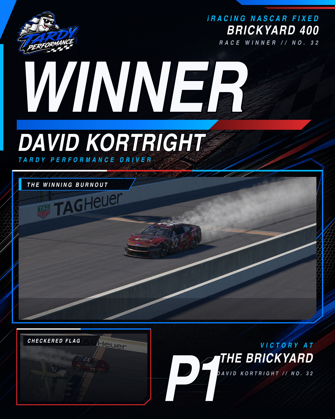 David Kortright Brickyard 400 winner graphic